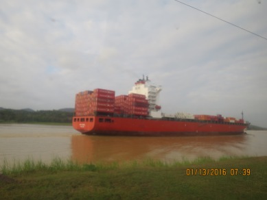 Container ship on the Panama Canal